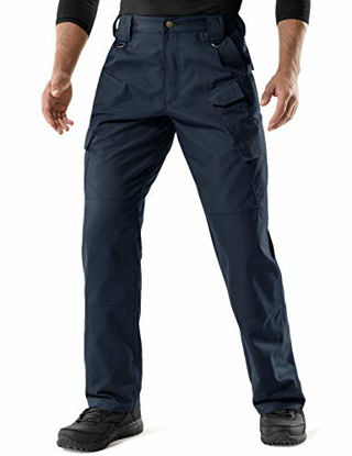 Picture of CQR Men's Tactical Pants, Water Repellent Ripstop Cargo Pants, Lightweight EDC Hiking Work Pants, Outdoor Apparel, Duratex Mag Pocket(tlp107) - Navy, 28W x 30L