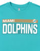 Picture of New Era mens NFL Measured Dri-Tek Long Sleeve Pro Football Tagless T-Shirt, Miami Dolphins Aqua, XX-Large