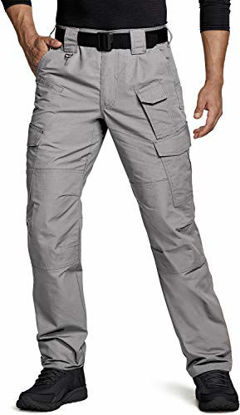 Picture of CQR Men's Tactical Pants, Water Repellent Ripstop Cargo Pants, Lightweight EDC Hiking Work Pants, Outdoor Apparel, Duratex Mag Pocket(tlp109) - Stone, 40W x 32L