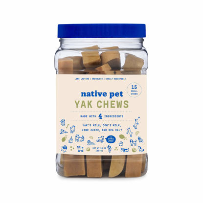 Picture of Native Pet Yak Chews (15 Small Chews) - Dog Chews Long Lasting Dog Treat - Flavored Yak Chews for Dogs & Dog Toys for Aggressive Chewers - Yak Dog Chew - Mess-Free Chews for Dogs