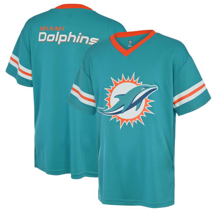 Picture of Outerstuff NFL Kids Youth 4-20 Official Game Day Team Jersey (as1, Numeric, Numeric_5, Numeric_6, Regular, Miami Dolphins - Aqua)