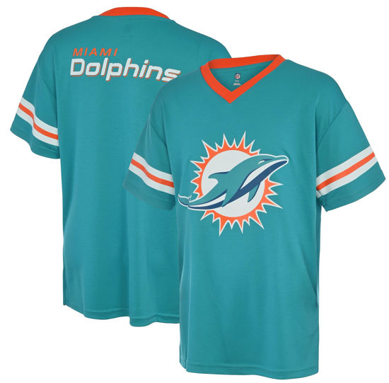 Picture of Outerstuff NFL Kids Youth 4-20 Official Game Day Team Jersey (as1, Numeric, Numeric_5, Numeric_6, Regular, Miami Dolphins - Aqua)