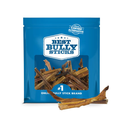 Picture of Best Bully Sticks 4-8 Inch Odor-Free Junior Bully Sticks for Dogs - 4-8” Fully Digestible, 100% Grass-Fed Beef, Grain and Rawhide Free | 16 oz