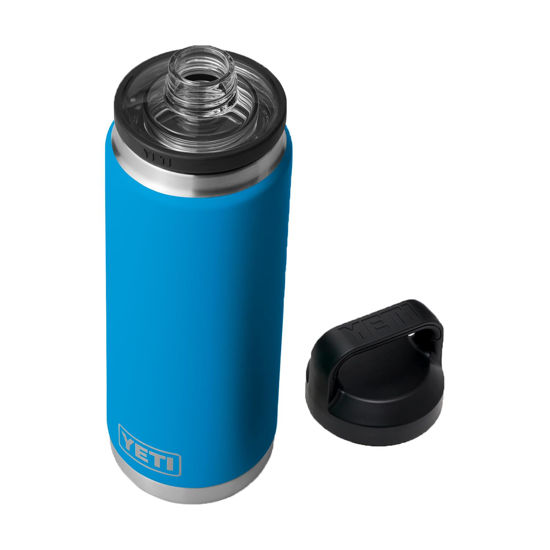 Picture of YETI Rambler 26 oz Bottle, Vacuum Insulated, Stainless Steel with Chug Cap, Big Wave Blue