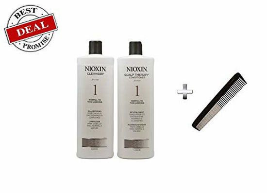 Picture of System 1 Cleanser Scalp Therapy Duo Set Shampoo & Conditioner 33.8 oz/1 Liter + Luxury free comb gift