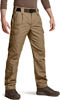 Picture of CQR Men's Tactical Pants, Water Resistant Ripstop Cargo Pants, Lightweight EDC Work Hiking Pants, Outdoor Apparel, Duratex Ripstop Coyote, 38W x 30L