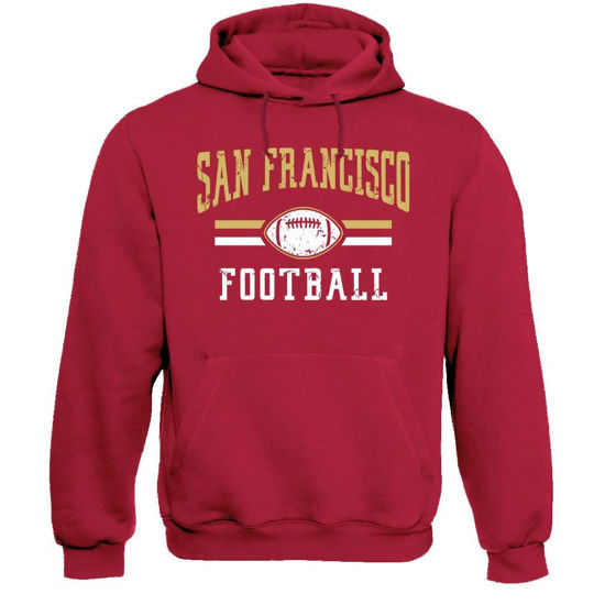 Picture of Xtreme Apparrel San Francisco Retro Football Fans Vintage Men's Hoodie Sweatshirt (Red Hoodie, L)