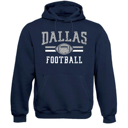 Picture of Xtreme Apparrel Dallas Retro Football Fans Vintage Men's Hoodie Sweatshirt (Navy Hoodie, M)