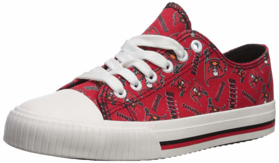 Picture of Tampa Bay Buccaneers NFL Womens Low Top Repeat Print Canvas Shoes - 10/XXL