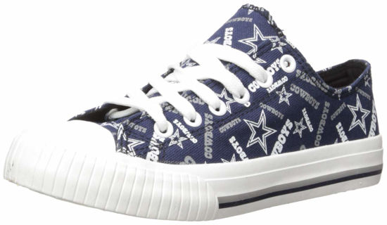 Picture of FOCO Dallas Cowboys NFL Womens Low Top Repeat Print Canvas Shoes - 6