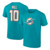 Picture of Fanatics Men's Tyreek Hill Aqua Miami Dolphins Player Icon Name & Number T-Shirt