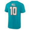 Picture of Fanatics Men's Tyreek Hill Aqua Miami Dolphins Player Icon Name & Number T-Shirt