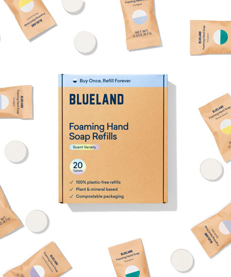 Picture of BLUELAND Foaming Hand Soap Refills - 20 Pack Tablets, Variety Scents, Eco Friendly Hand Soap and Cleaning Products - Makes 20 x 9 Fl oz bottles (180 Fl oz total)