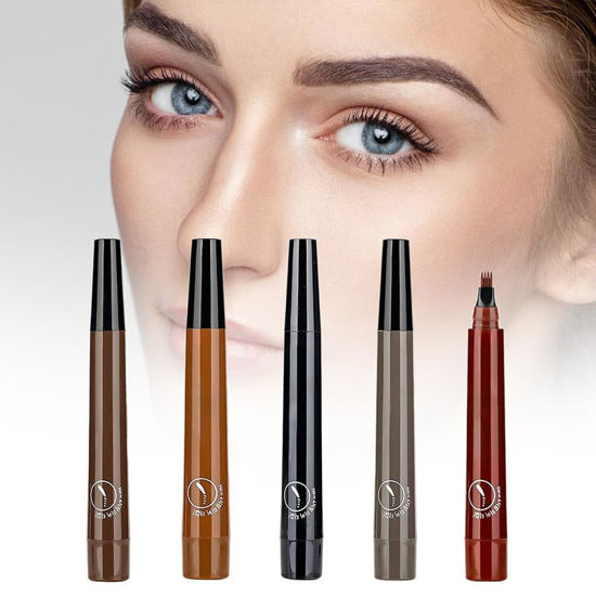 Picture of 2024 New Magic Eyebrow Pencil, Upgraded 3D Waterproof Microblading Eyebrow Pencil Contouring Pen, 4 Tipped Precise Brow Pen, Natural Fine Stroke Microblading Eyebrow Pencil (A-5 Color)