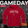 Picture of Campus Colors Adult Arch & Logo Soft Style Gameday Hooded Sweatshirt (Texas Tech Red Raiders - Red, Small)