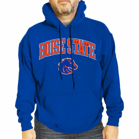 Picture of Campus Colors Adult Arch & Logo Soft Style Gameday Hooded Sweatshirt (Boise State Broncos - Blue, XX-Large)