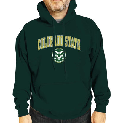 Picture of Campus Colors Adult Arch & Logo Soft Style Gameday Hooded Sweatshirt (Colorado State Rams - Green, Small)