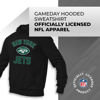 Picture of Team Fan Apparel NFL Adult Gameday Hooded Sweatshirt - Poly Fleece Cotton Blend - Stay Warm and Represent Your Team in Style (New York Jets - Black, Adult Small)