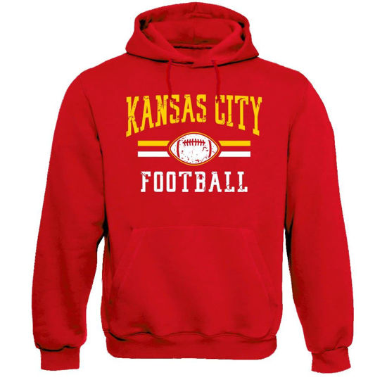 Picture of Xtreme Apparrel Kansas City Retro Football Fans Vintage Men's Hoodie Sweatshirt Red Hoodie, 2XL