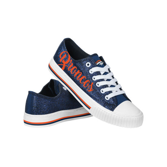 Picture of FOCO Denver Broncos NFL Womens Color Glitter Low Top Canvas Shoes - 6