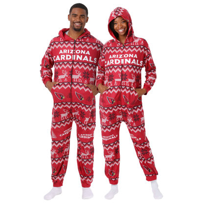 Picture of FOCO Arizona Cardinals NFL Mens Ugly Pattern One Piece Pajamas - XL