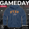 Picture of Campus Colors Adult Arch & Logo Soft Style Gameday Hooded Sweatshirt (UTEP Miners - Blue, Small)