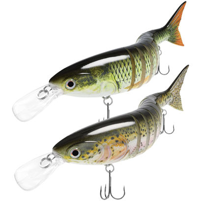 Picture of TRUSCEND Fishing Lures for Bass Trout Pike Segmented Multi Jointed Swimbaits Slow Sinking Swimming Lures for Freshwater Saltwater Lifelike Fishing Lures