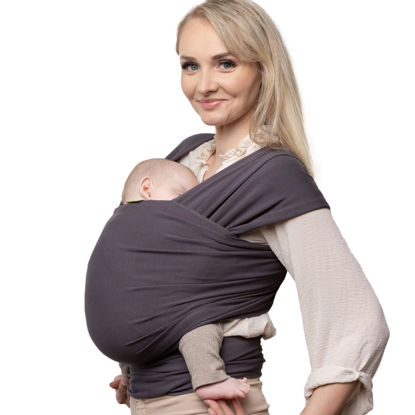 Picture of Boba Baby Wrap Carrier - Original Baby Carrier Wrap Sling for Newborns - Baby Wearing Essentials - Newborn Wrap Swaddle Holder, Newborn to Toddler Infant Sling (Serenity Charcoal)