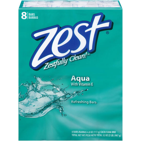 Picture of (PACK OF 40 BARS) Zest AQUA Deodorant Bar Soap with Vitamin E. All-in-one exfoliating & moisturizing soap Leaves Skin Smooth & Radian! Great for Hands, Face & Body! (40 Bars, 3.2oz Each Bar)