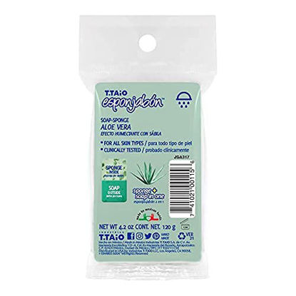 Picture of T.TAiO Esponjabon Aloe Vera Soap Sponge (New Temporary Clear Polybag Packing)1 Count