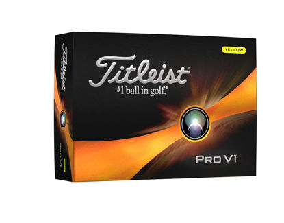 Picture of Titleist Pro V1 Golf Balls, Yellow, One Dozen