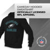 Picture of Team Fan Apparel NFL Adult Gameday Hooded Sweatshirt - Poly Fleece Cotton Blend - Stay Warm and Represent Your Team in Style (Philadelphia Eagles - Black, Adult X-Large)