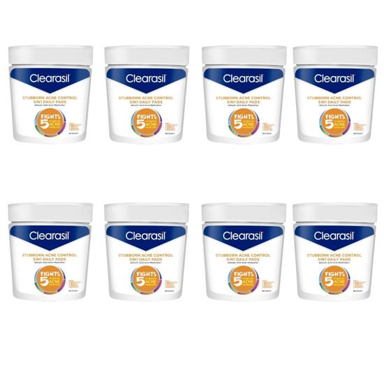 Picture of Clearasil Stubborn Acne Control 5in1 Daily Facial Cleansing Pads, 90 Count (Packaging May Vary) (Pack of 8)