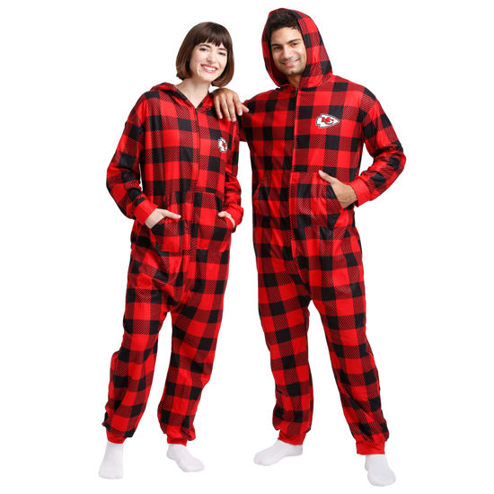 Picture of FOCO Kansas City Chiefs NFL Plaid One Piece Pajamas - S