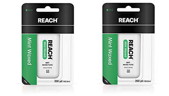 Picture of Reach Waxed Dental Floss for Plaque and Food Removal, Refreshing Mint Flavor, 200 Yards, 1 Count 2 Pack