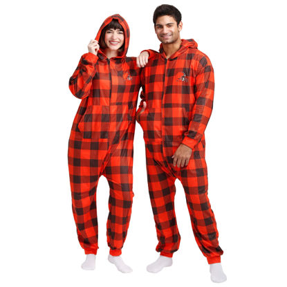 Picture of foco NFL Plaid One Piece Pajamas - L