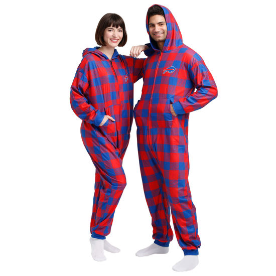 Picture of foco NFL Plaid One Piece Pajamas - L