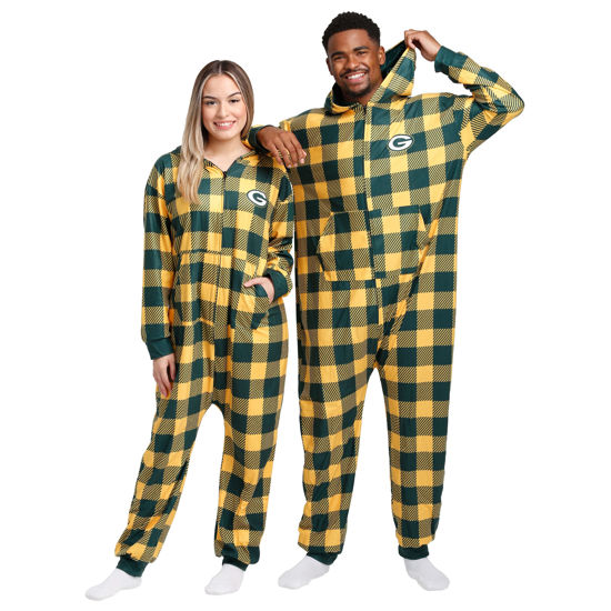 Picture of FOCO Green Bay Packers NFL Plaid One Piece Pajamas - S