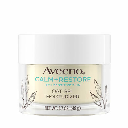 Picture of Aveeno Calm + Restore Oat Gel Facial Moisturizer for Sensitive Skin, Lightweight Gel Cream Face Moisturizer with Prebiotic Oat & Feverfew, Hypoallergenic, Fragrance- & Paraben-Free, 1.7 oz (Pack of 5)