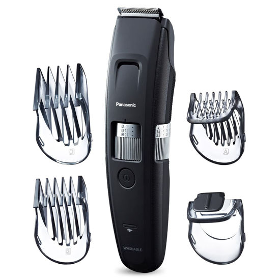 Picture of Panasonic Long Beard Trimmer for Men, 58 Length Settings and 4 Attachments for Cutting and Detailing, Cordless or Corded Operation - ER-GB96-K (Black)