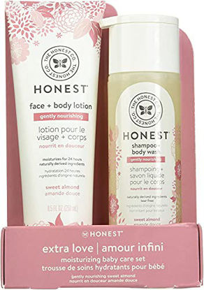 Picture of Sweet Almond Shampoo + Body Wash (10 Fl. Oz) & Face + Body Lotion (8.5 Fl. Oz.) Bundle Tear Free Naturally Derived Ingredients Sulfate & Paraben Free Baby Bath