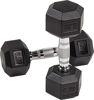 Picture of Sporzon! Rubber Encased Hex Dumbbell, Pair, Black (/ 15 Pounds, Pair /)