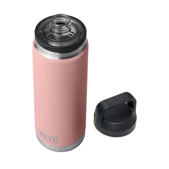 Picture of YETI Rambler 26 oz Bottle, Vacuum Insulated, Stainless Steel with Chug Cap, Sandstone Pink