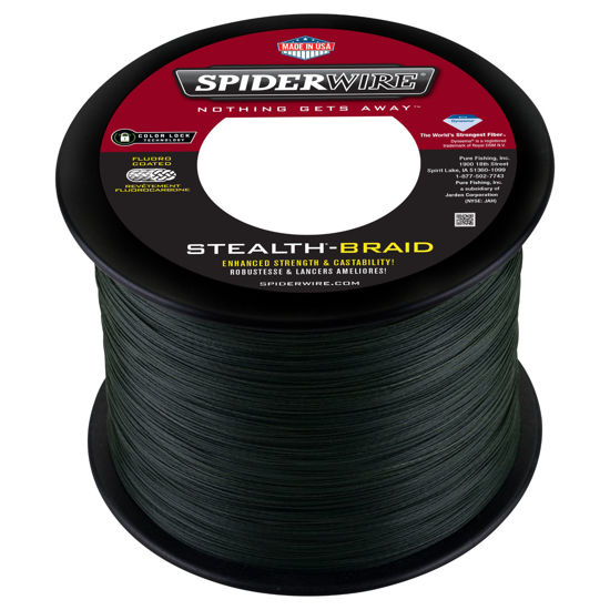 Picture of SpiderWire Stealth® Superline, Moss Green, 50lb | 22.6kg, 3000yd | 2743m Braided Fishing Line, Suitable for Freshwater and Saltwater Environments