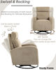 Picture of Luccalily 360°Swivel Glider Chair for Nursery, Upholstered Comfy Rocking Nursery Chair with Breathable Fabric & Side Pocket for Bedroom, Living Room, Light Brown