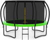 Picture of JUMPZYLLA Trampoline 8FT 10FT 12FT 14FT 15FT 16FT Trampoline with Enclosure - Recreational Trampolines with Ladder and AntiRust Coating, ASTM Approval Outdoor Trampoline for Kids (Green & Black, 10FT)