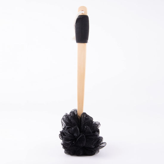 Picture of Amazon Basics Loofah Brush, Black Pouf, 60 G, Pack of 1