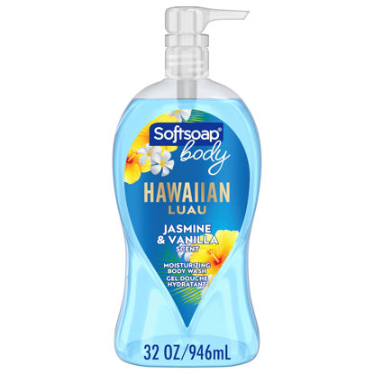 Picture of Softsoap Moisturizing Body Wash, Hawaiian Luau, Jasmine and Vanilla Scent, 32 oz Pump Bottle