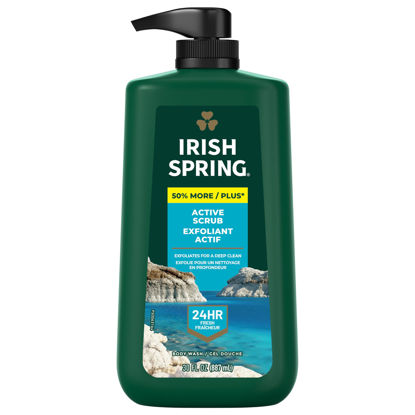 Picture of Irish Spring Active Scrub Exfoliating Men's Body Wash, Lavender and Citrus Scent, 30 oz Pump Bottle