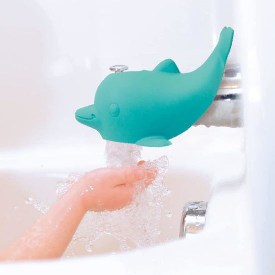 Picture of Nuby Bathtub Safety Spout Guard - Compatible with Most Standard Faucets - Bath Toys - Dolphin